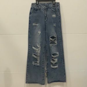 Emmiol Frayed Detail High Waist Ripped Jeans